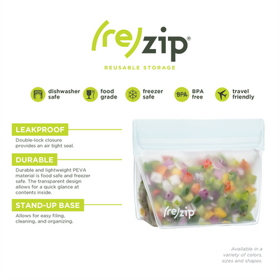 Rezip 3-piece Stand-Up Leakproof Reusable Storage Bag Kit