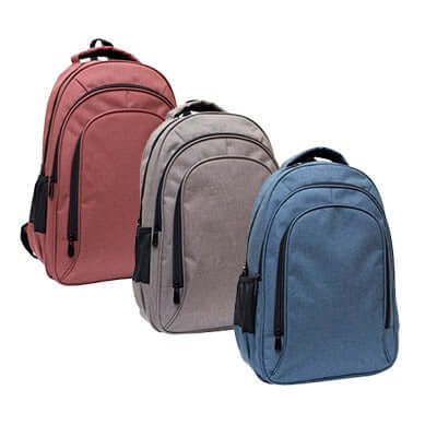 2 Tone Nylon Backpack With 3 Compartments