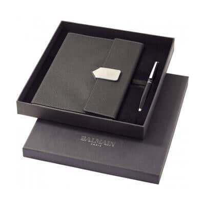 Balmain Charcoal Notebook Gift Set by Corporate Gift Store Singapore