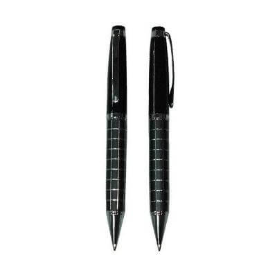 Checkered Metal Ballpoint Pen by Corporate Gift Store Singapore