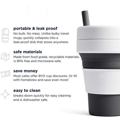 Eco-friendly Collapsible Cup with Straw | gifts shop