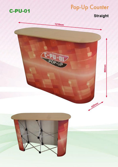 Pop Up Straight Event Counter by Corporate Gift Store Singapore