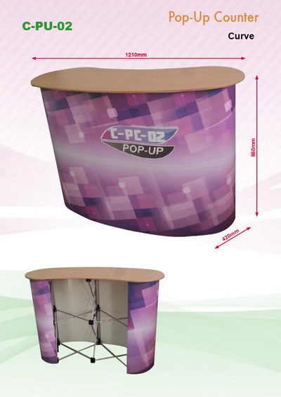 Pop Up Curve Event Counter by Corporate Gift Store Singapore