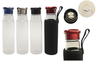 Glass Bottle With Black Neoprene Pouch | gifts shop