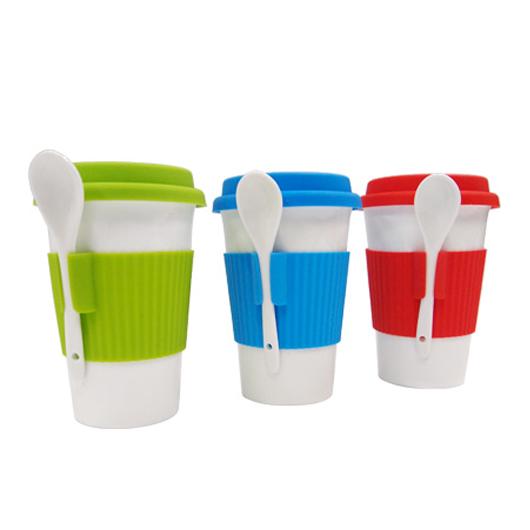 Ceramic Tumbler Mug with Spoon by Corporate Gift Store Singapore