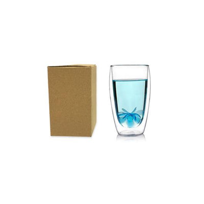 Double Wall Glass with kraft paper box packaging | gifts shop