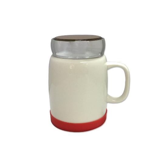 Porcelain Mug with Silver Lid & Silicon Base by Corporate Gift Store Singapore