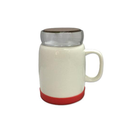 Porcelain Mug with Silver Lid & Silicon Base by Corporate Gift Store Singapore