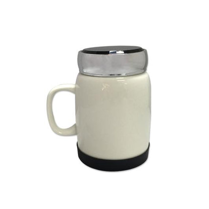 Porcelain Mug with Silver Lid & Silicon Base by Corporate Gift Store Singapore