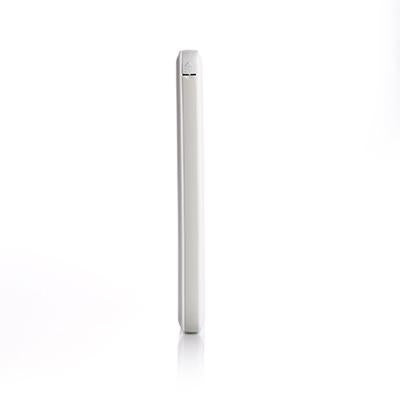Opposite edge profile of the light-coloured rectangular wireless-charging power bank