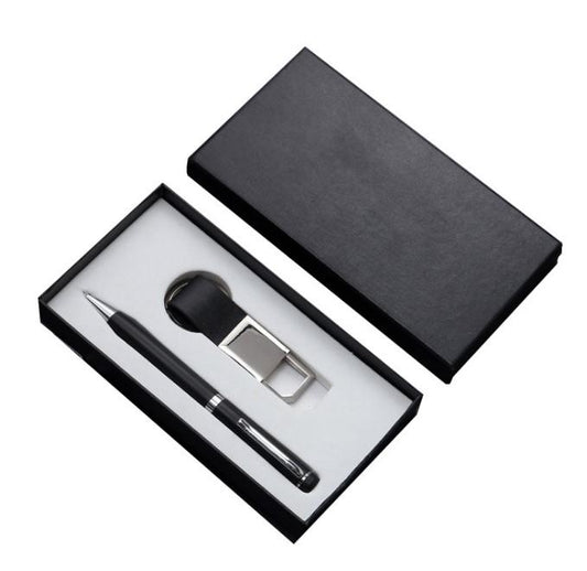 PU leather Keychain with Pen Gift Set by Corporate Gift Store Singapore