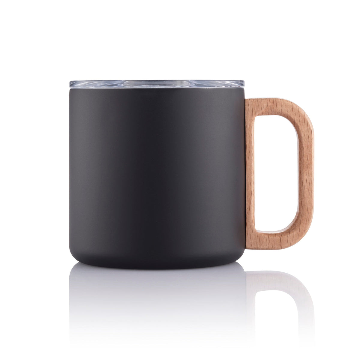 Vacuum Mug With Beech Wood Handle with Lid by Corporate Gift Store Singapore