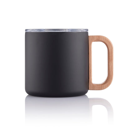 Vacuum Mug With Beech Wood Handle with Lid by Corporate Gift Store Singapore