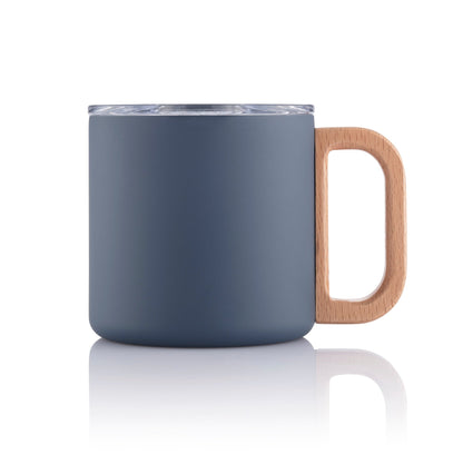 Vacuum Mug With Beech Wood Handle with Lid by Corporate Gift Store Singapore