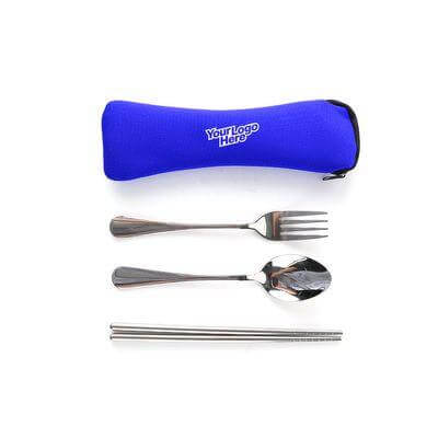 Stainless Steel Cutlery Set with Pouch by Corporate Gift Store Singapore