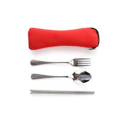 Stainless Steel Cutlery Set with Pouch by Corporate Gift Store Singapore