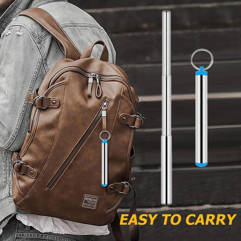 Portable Stainless Steel Eco Friendly Telescopic Traveling Drinking Straw by Corporate Gift Store Singapore