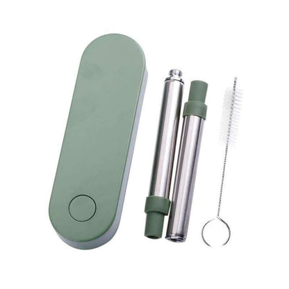 Collapsible Stainless Steel Metal Straw with Brush by Corporate Gift Store Singapore