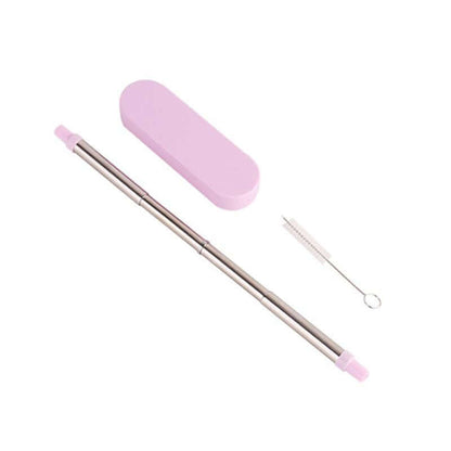 Collapsible Stainless Steel Metal Straw with Brush by Corporate Gift Store Singapore