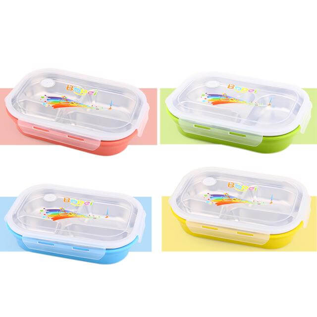 Stainless Steel Bento Lunch Box with Plastic Lid by Corporate Gift Store Singapore