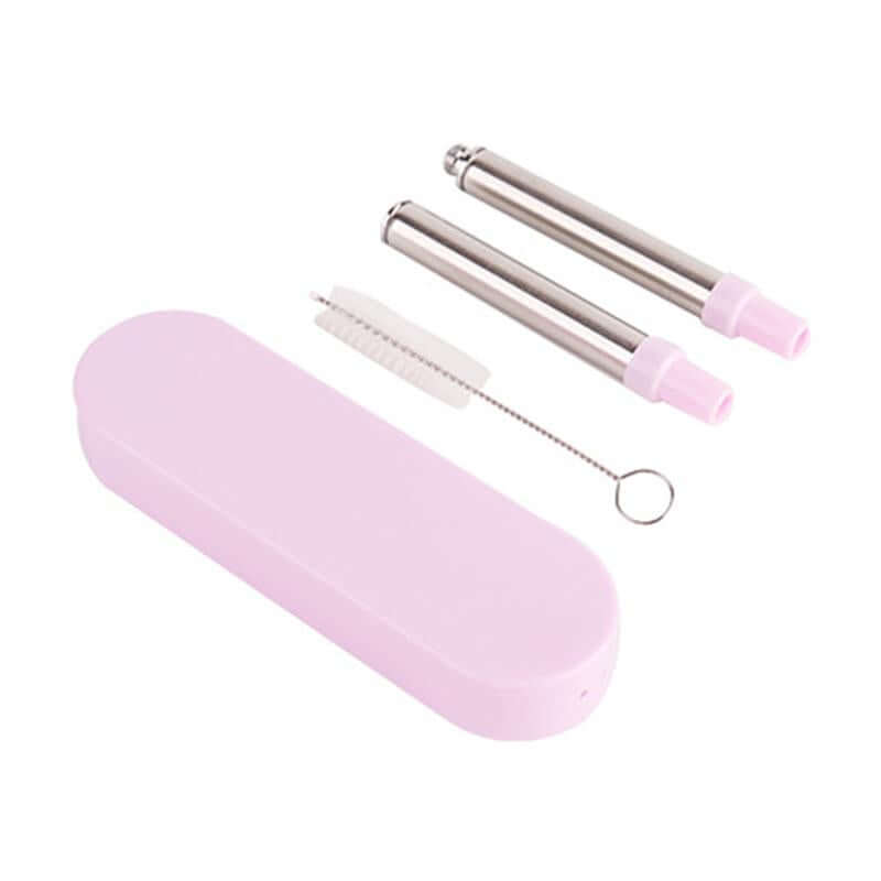 Collapsible Stainless Steel Metal Straw with Brush by Corporate Gift Store Singapore