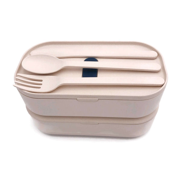 Eco-Friendly Bamboo 2-Tier Lunch Box with Cutlery Set | gifts shop