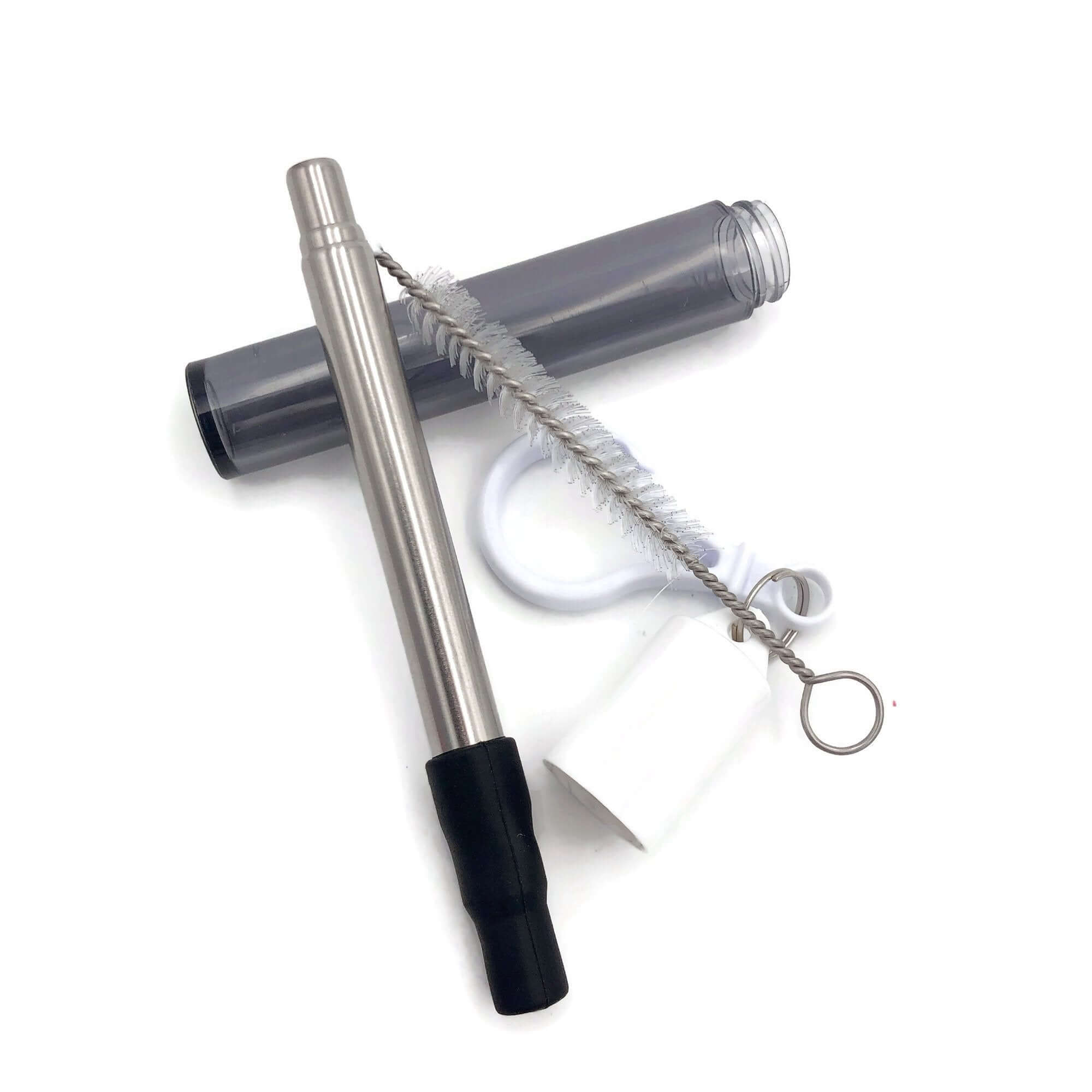 Collapsible Metal Straw in Plastic Cylinder Container | gifts shop