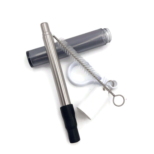 Collapsible Metal Straw in Plastic Cylinder Container by Corporate Gift Store Singapore