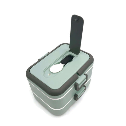 Easy Lock Double Layer Lunch Box with Spoon by Corporate Gift Store Singapore