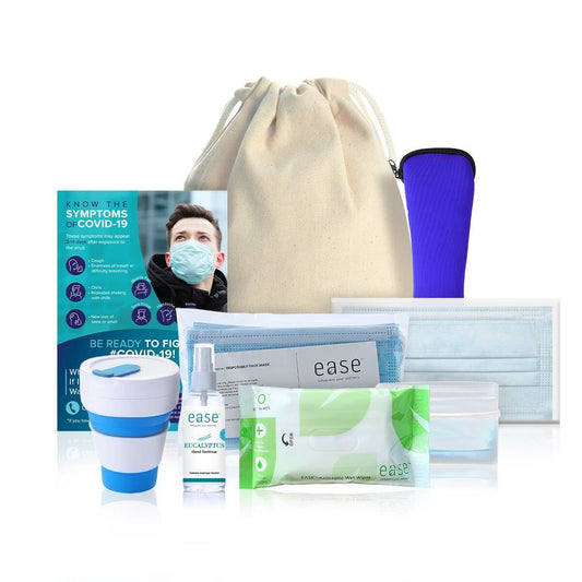 Care Pack in Eco-Friendly Drawstring Bag by Corporate Gift Store Singapore