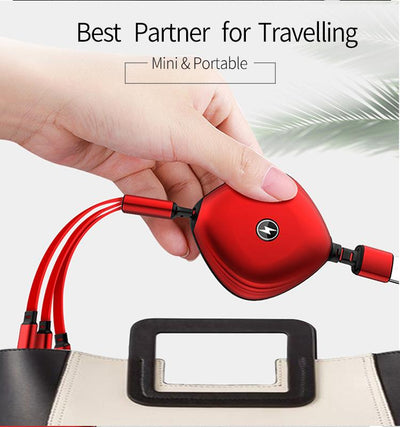 Fast Charging 3 in 1 Retractable Cable | gifts shop