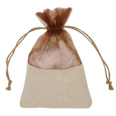Jute Mesh Drawstring Pouch by Corporate Gift Store Singapore