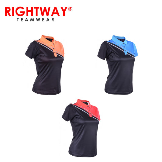 Rightway WOP 43 Women Reflective Cross Design Polo T-Shirt by Corporate Gift Store Singapore