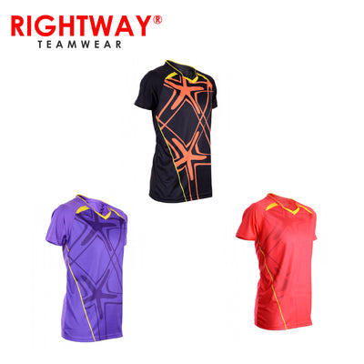 Rightway MOV 41 Neon-Tech Red Hawk V-Neck T-Shirt | gifts shop