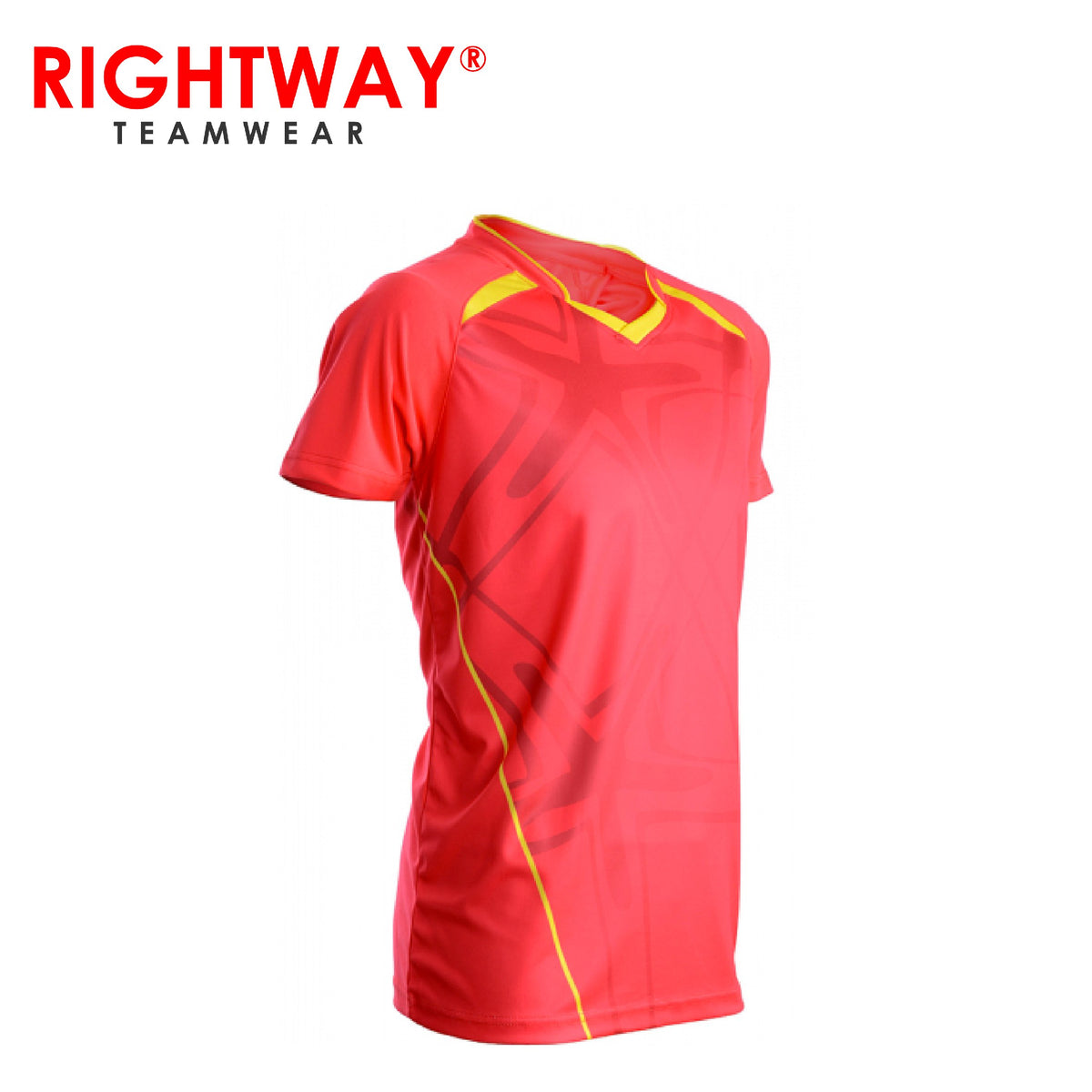 Rightway MOV 41 Neon-Tech Red Hawk V-Neck T-Shirt by Corporate Gift Store Singapore