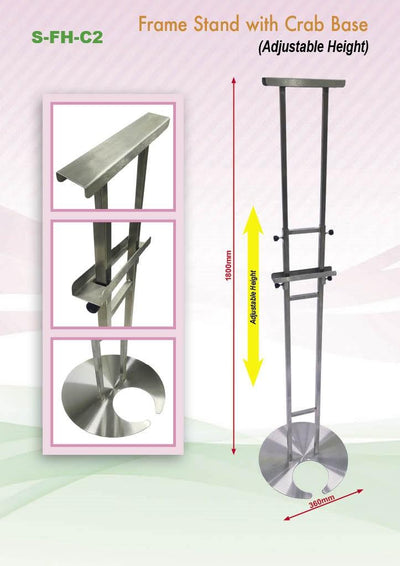 Adjustable Poster Stainless Steel Frame Stand with Round Base | gifts shop