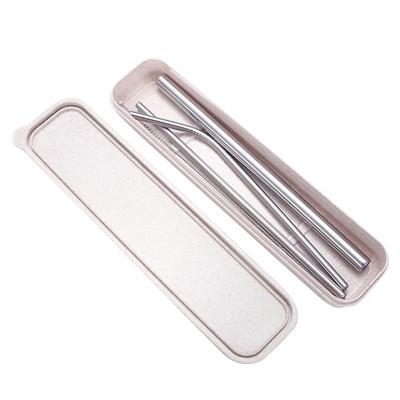 4-in-1 Silver Stainless Steel Drinking Straw Gifts Set by Corporate Gift Store Singapore