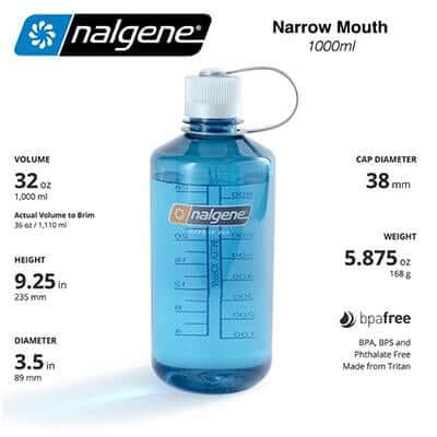 Nalgene 32oz BPA Free Narrow Mouth Water Bottle (1,000ml) | gifts shop