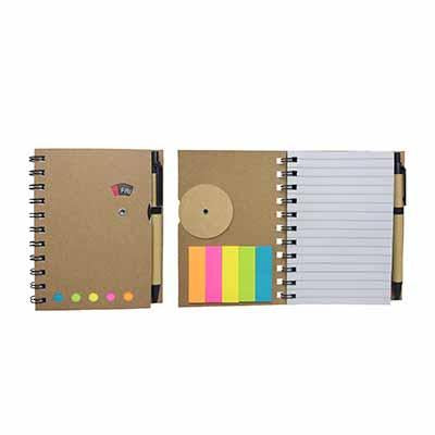 Notebook with Colour Post-its & Ballpen | gifts shop