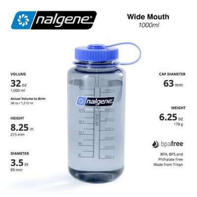 Nalgene 32oz BPA Free Wide Mouth Water Bottle (1,000ml) | gifts shop