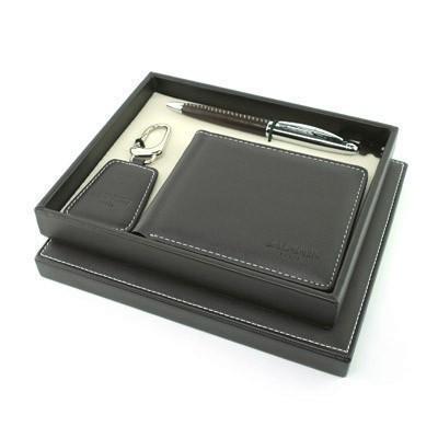 Balmain Pen, Key Holder and Wallet Set - Brown | gifts shop