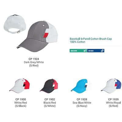 Trendy Cotton Baseball Cap 6 Panel by Corporate Gift Store Singapore