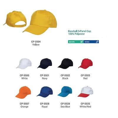 Baseball Cap 5 Panel by Corporate Gift Store Singapore