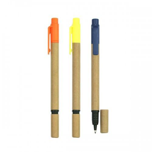 Eco Friendly Recycled Paper Ball Pen & Highlighter by Corporate Gift Store Singapore