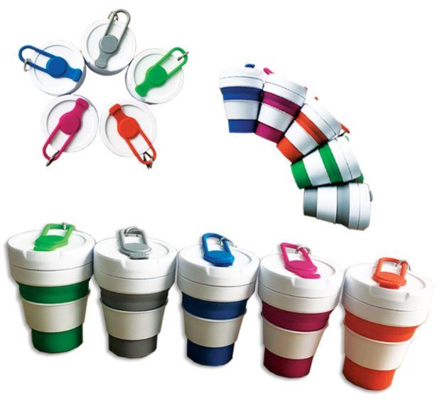 Eco Friendly Silicone Mug w/Carabiner & Straw by Corporate Gift Store Singapore