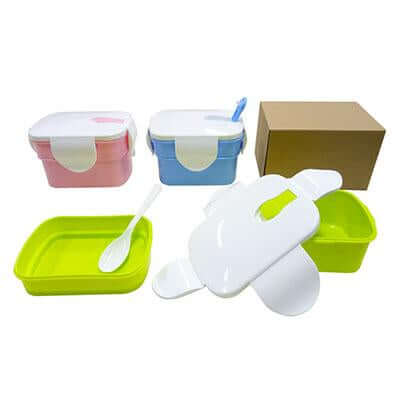 2-Tier Rectangular Lunch Box with spoon | gifts shop