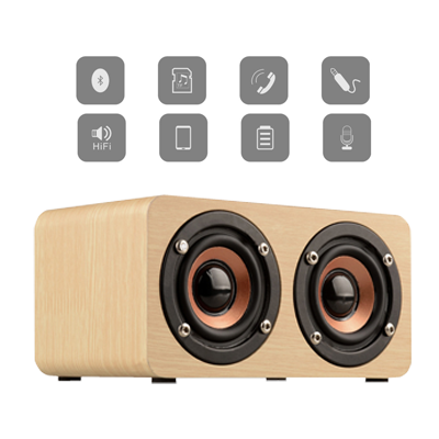 Bluetooth Wooden Speaker with Built-in Battery by Corporate Gift Store Singapore