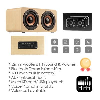 Bluetooth Wooden Speaker with Built-in Battery by Corporate Gift Store Singapore