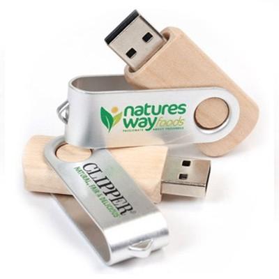 Metal Swivel Wooden USB Flash Drive | gifts shop