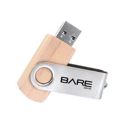 Metal Swivel Wooden USB Flash Drive by Corporate Gift Store Singapore